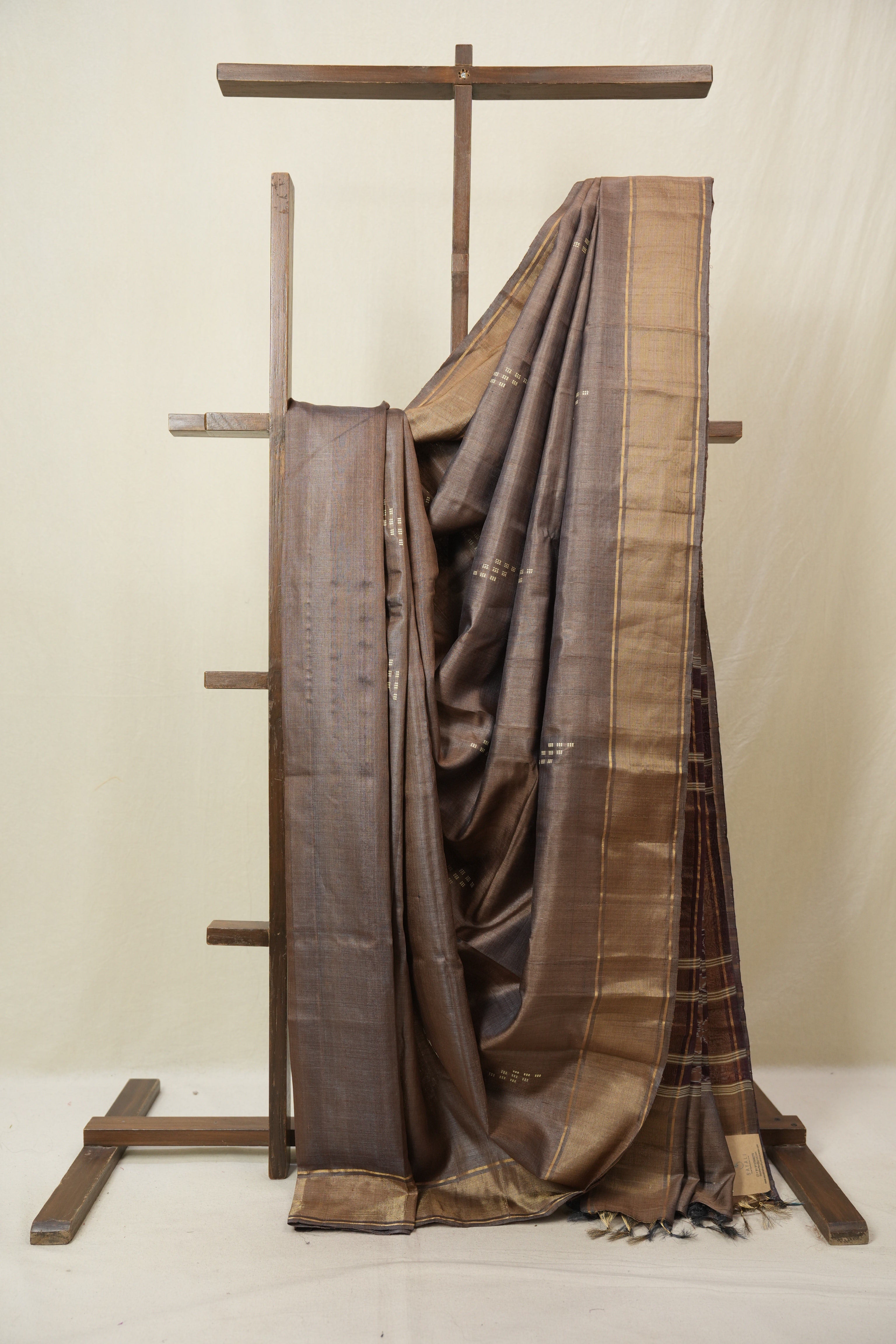 Brown Tussar Silk Saree - SRBTSS1868