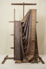 Brown Tussar Silk Saree - SRBTSS1868