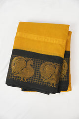 Mustard Sungudi Cotton Saree - SRMSCS104