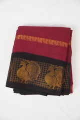 Maroon Sungudi Cotton Saree - SRMSCS108