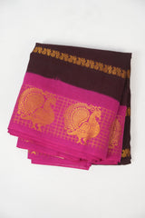 Wine Sungudi Cotton Saree - SRWSCS102