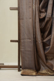 Brown Tussar Silk Saree - SRBTSS1868