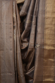 Brown Tussar Silk Saree - SRBTSS1868