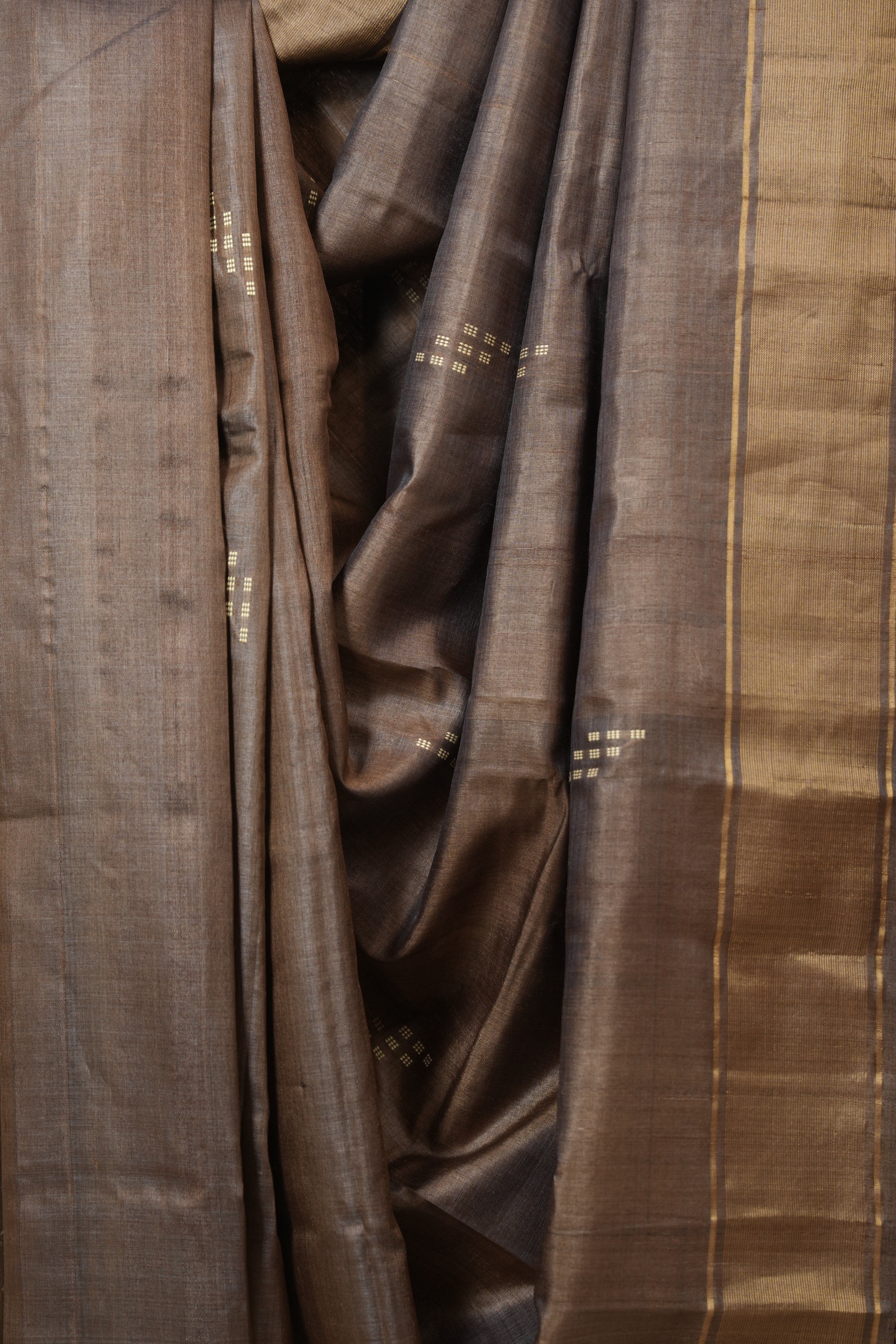 Brown Tussar Silk Saree - SRBTSS1868