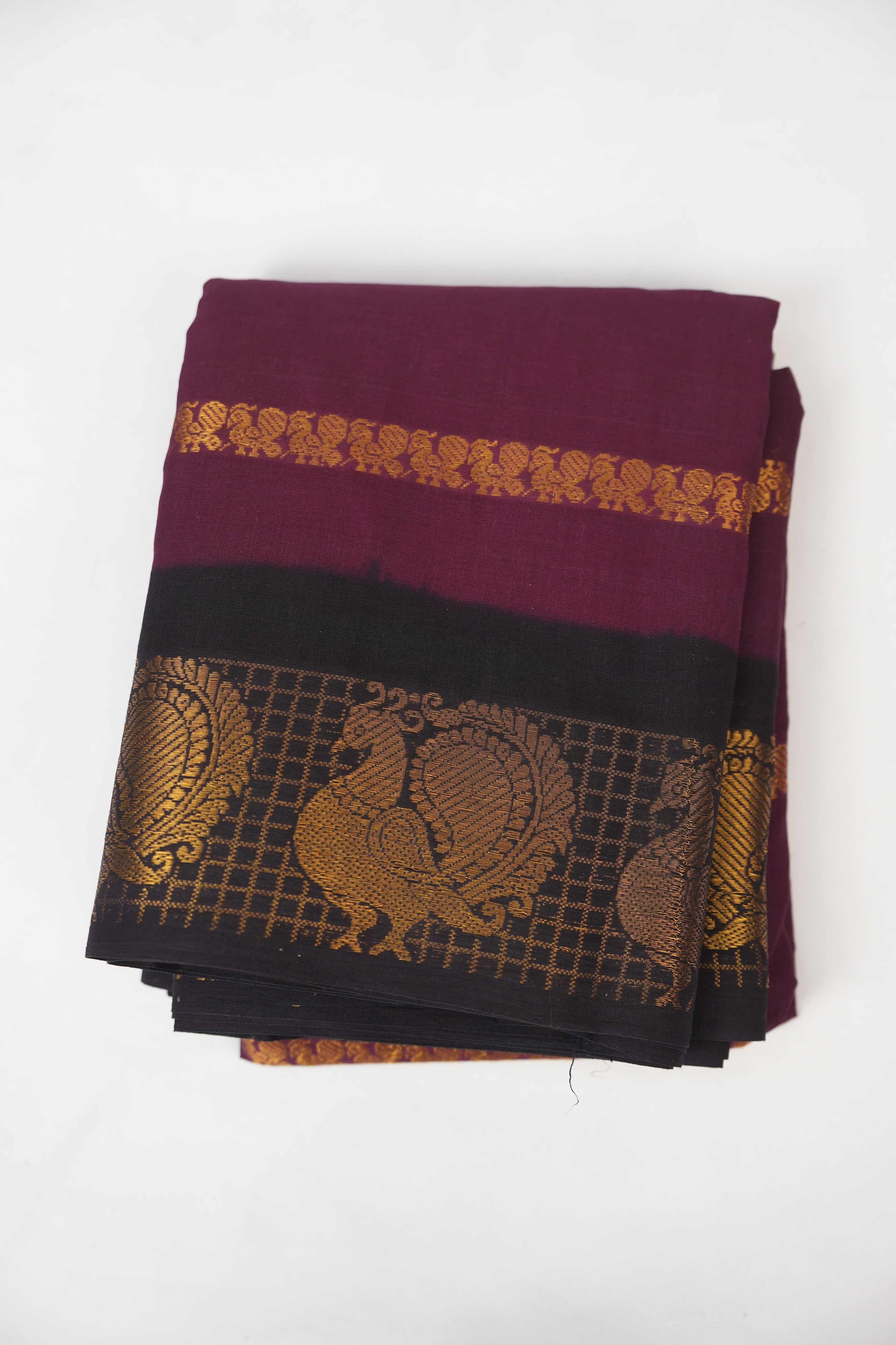 Plum Sungudi Cotton Saree - SRPSCS103