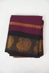 Plum Sungudi Cotton Saree - SRPSCS103
