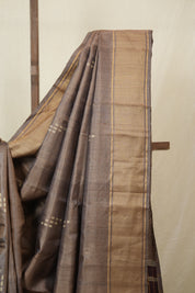 Brown Tussar Silk Saree - SRBTSS1868
