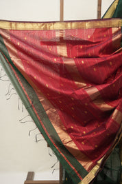 Green Maheshwari Saree - SRGMS961