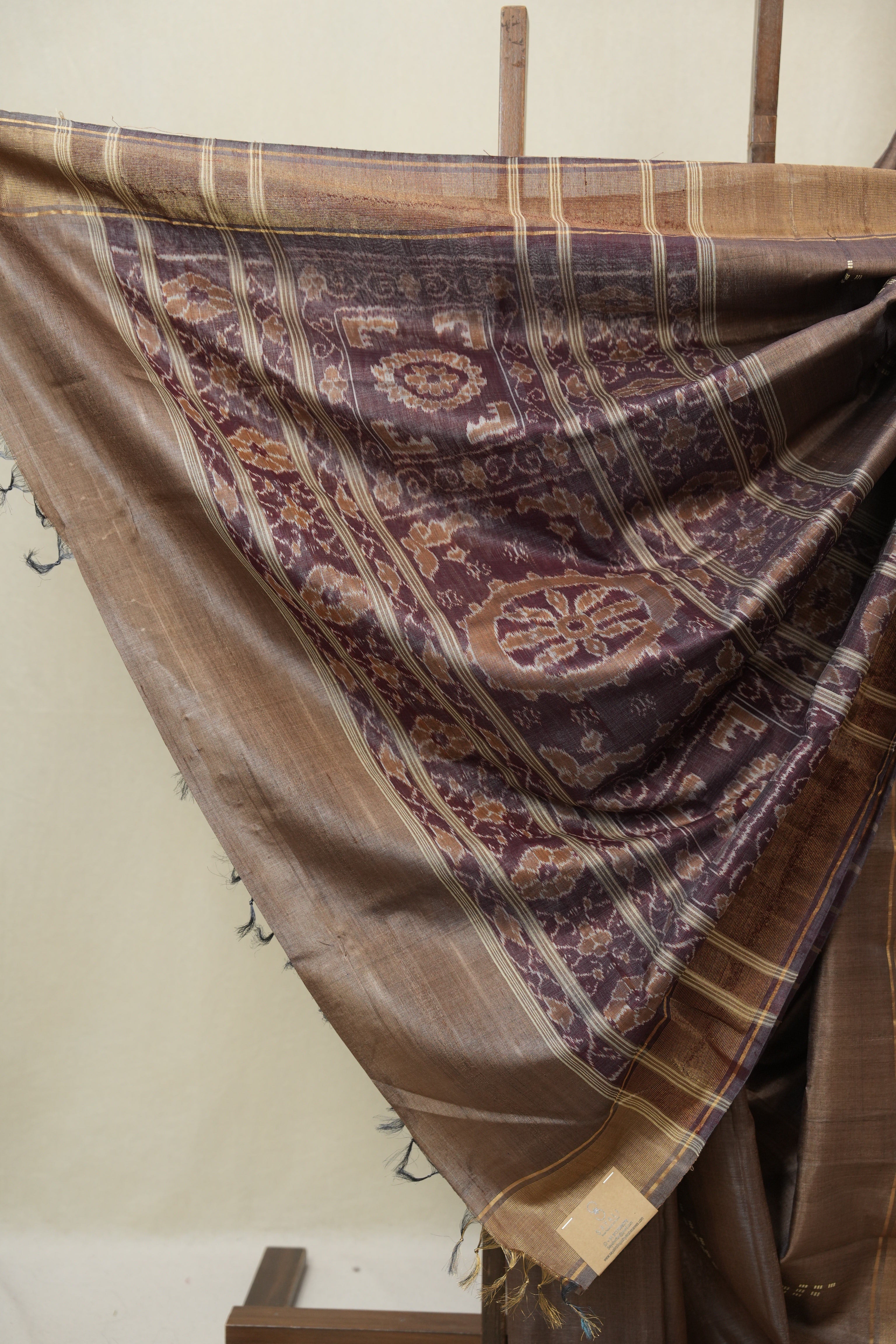 Brown Tussar Silk Saree - SRBTSS1868