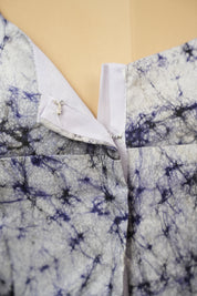Off White Blue Cotton Blouse - SROWBCB23
