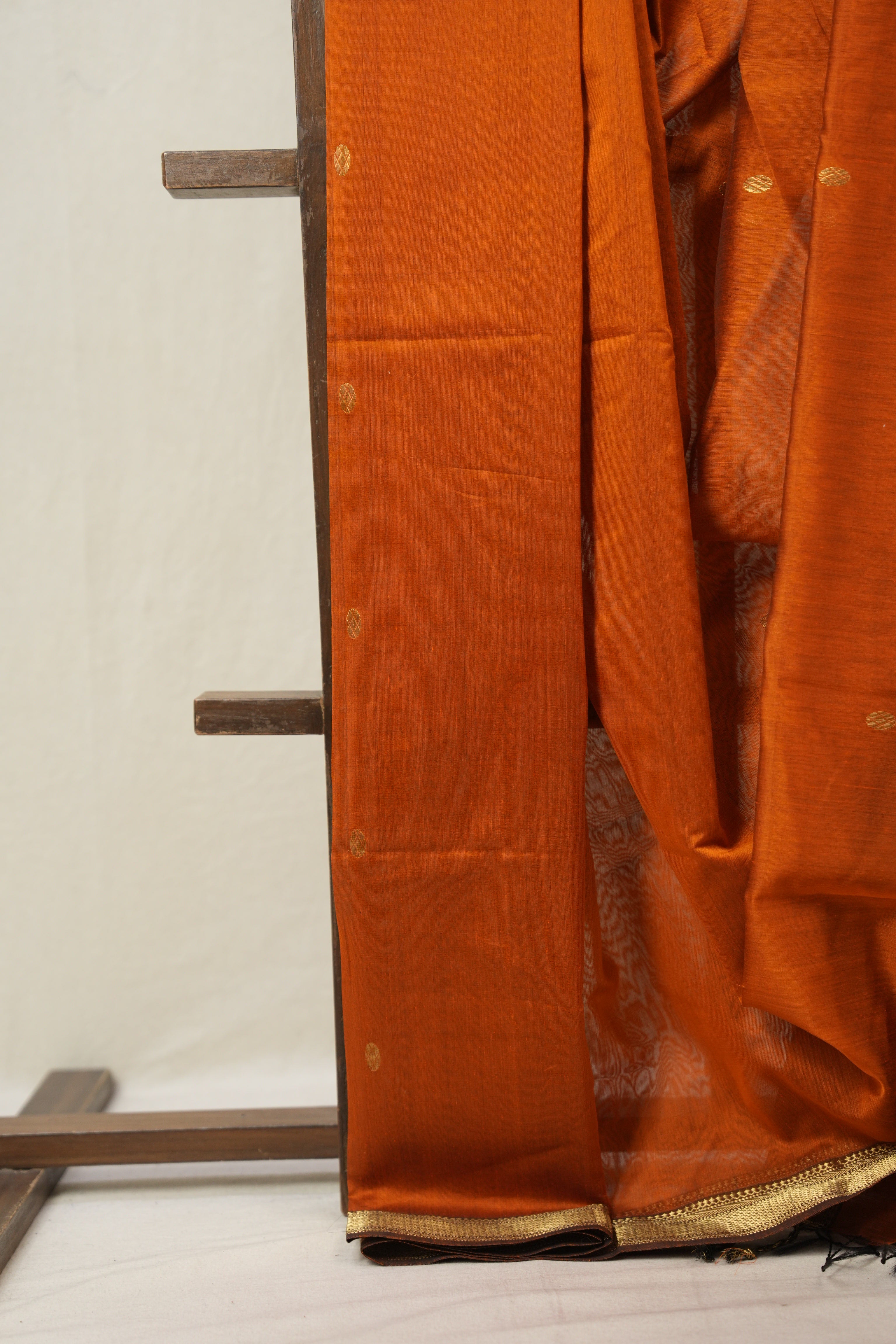 Bright Orange Maheshwari Saree - SRBOMS960