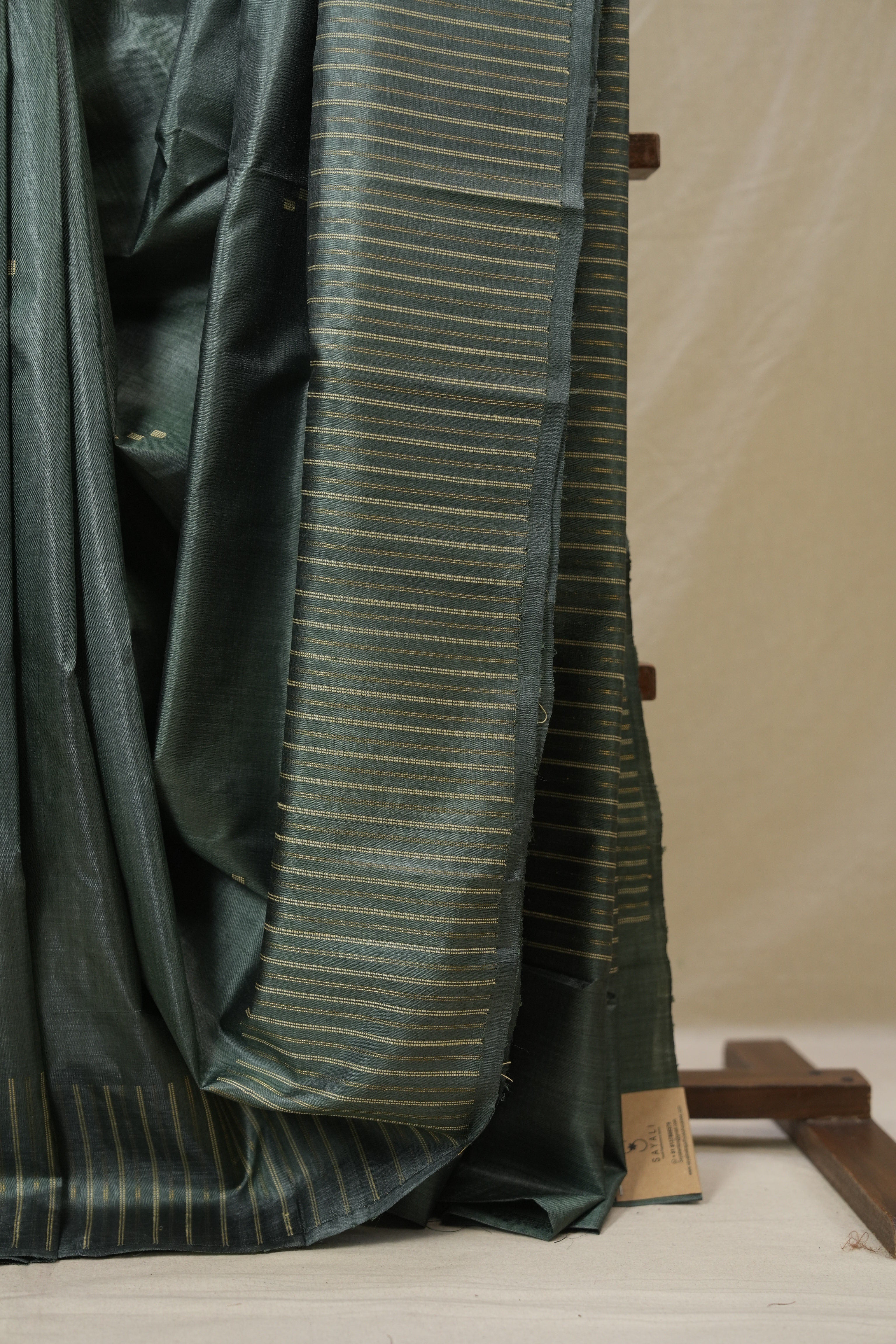 Green Tussar Silk Saree - SRGTSS1865