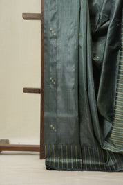 Green Tussar Silk Saree - SRGTSS1865
