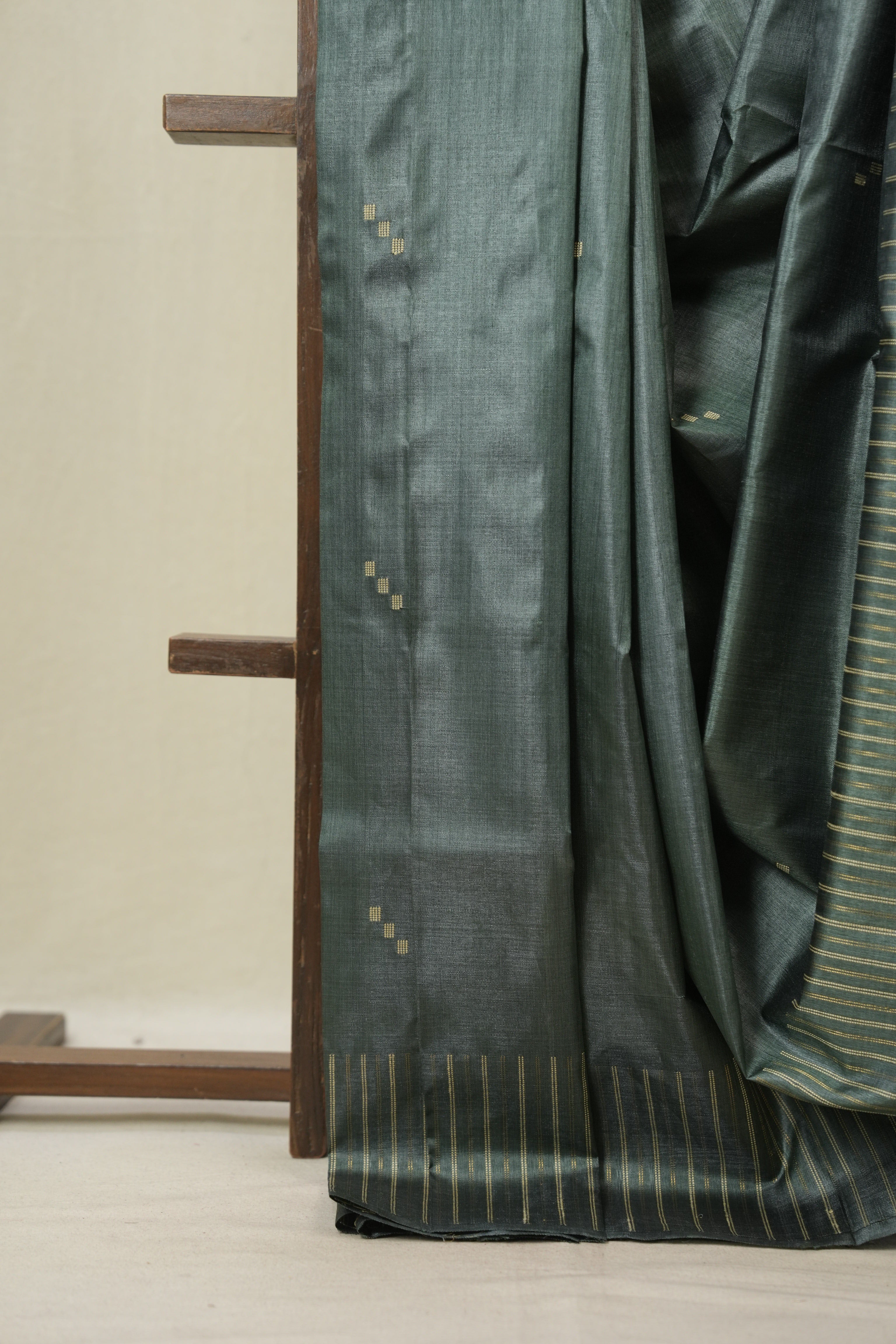 Green Tussar Silk Saree - SRGTSS1865