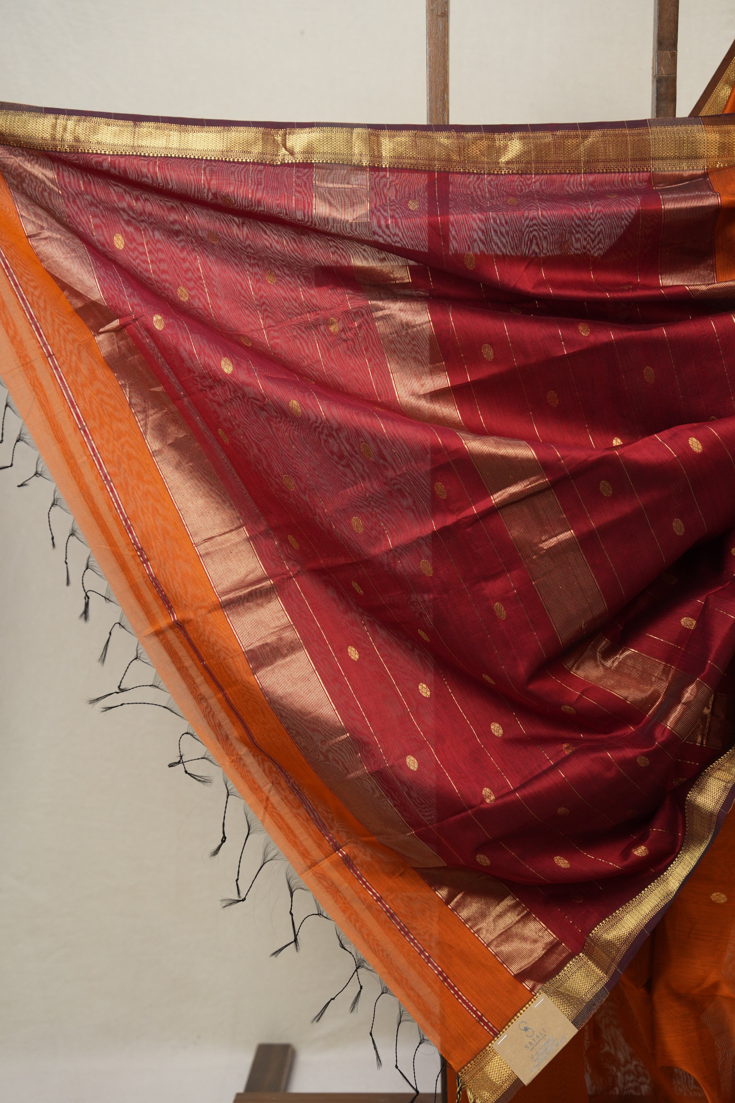 Bright Orange Maheshwari Saree - SRBOMS960