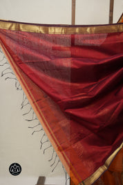 Bright Orange Maheshwari Saree - SRBOMS960