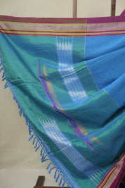 Blue Cotton IIkal Saree - SRBCIS894