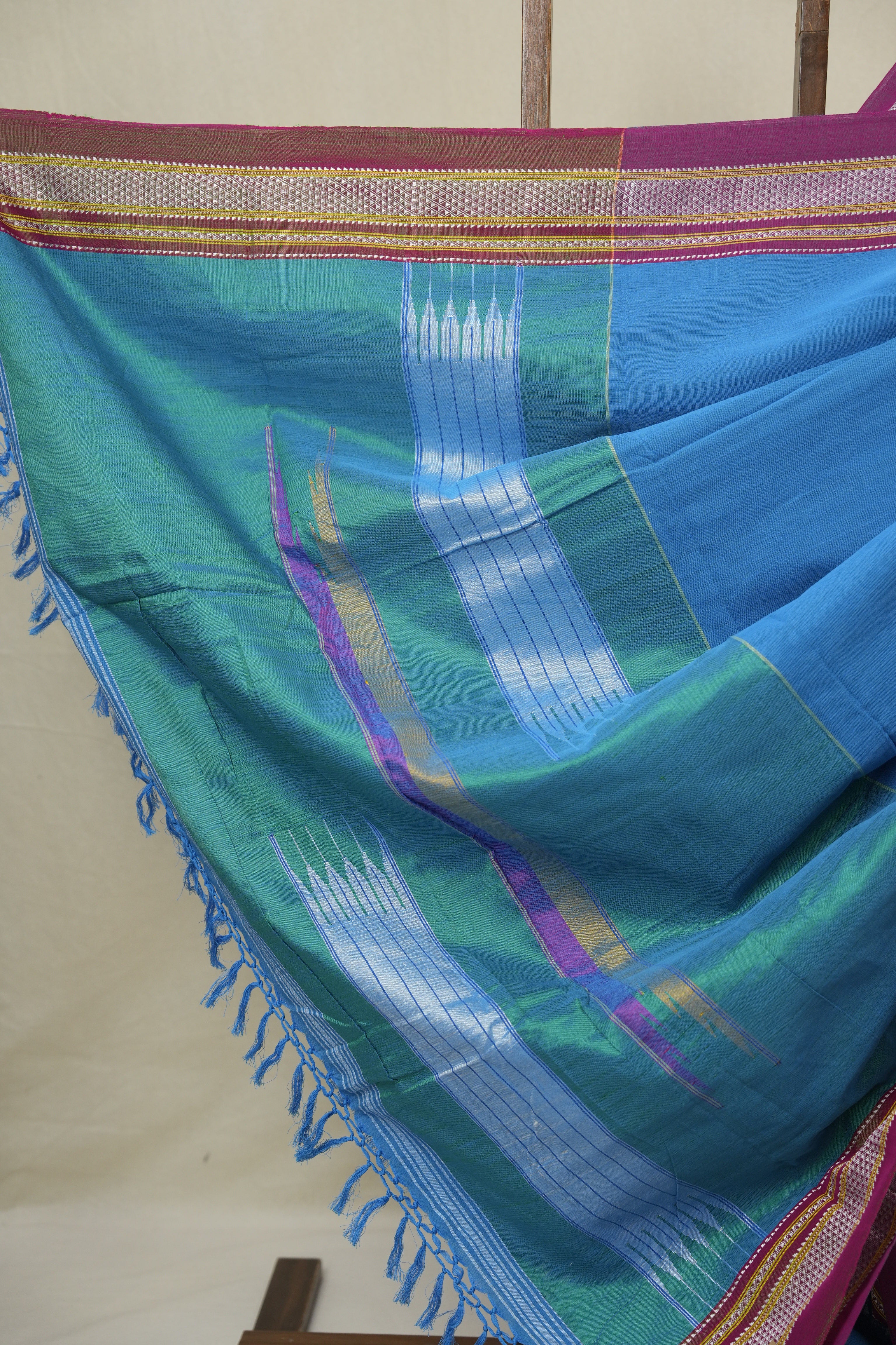 Blue Cotton IIkal Saree - SRBCIS894