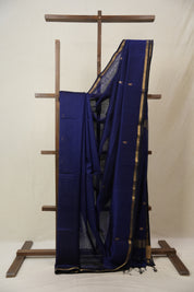 Navy Blue Maheshwari Saree - SRNBMS955