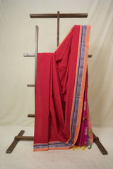 Red Cotton IIkal Saree - SRRCIS893
