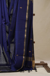 Navy Blue Maheshwari Saree - SRNBMS955