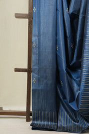 Blue Tussar Silk Saree - SRBTSS1867