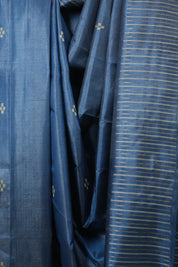 Blue Tussar Silk Saree - SRBTSS1867