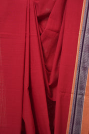 Red Cotton IIkal Saree - SRRCIS893