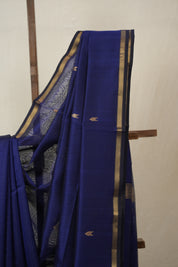 Navy Blue Maheshwari Saree - SRNBMS955