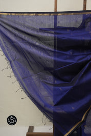 Navy Blue Maheshwari Saree - SRNBMS955