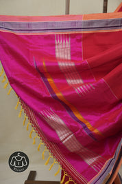 Red Cotton IIkal Saree - SRRCIS893