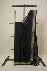 Black Cotton IIkal Saree - SRBCIS892