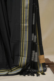 Black Cotton IIkal Saree - SRBCIS892