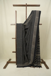 Black HBP Cotton Saree - SRBCS3570