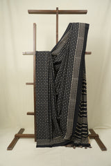 Black HBP Cotton Saree - SRBCS3570