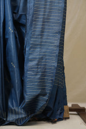 Blue Tussar Silk Saree - SRBTSS1866