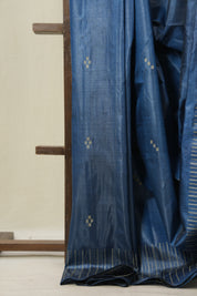 Blue Tussar Silk Saree - SRBTSS1866
