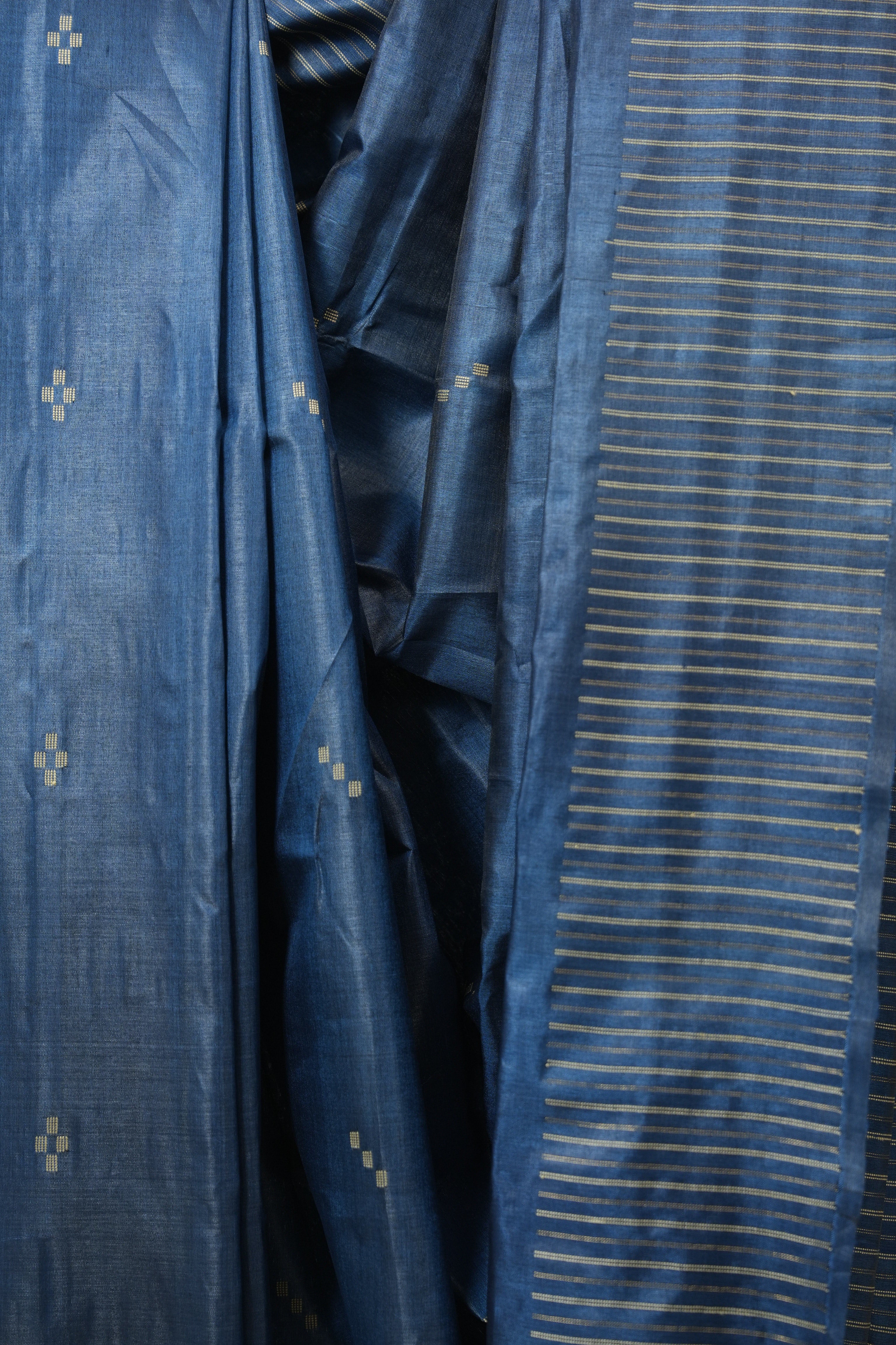 Blue Tussar Silk Saree - SRBTSS1866
