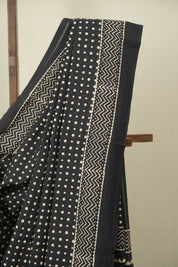Black HBP Cotton Saree - SRBCS3570
