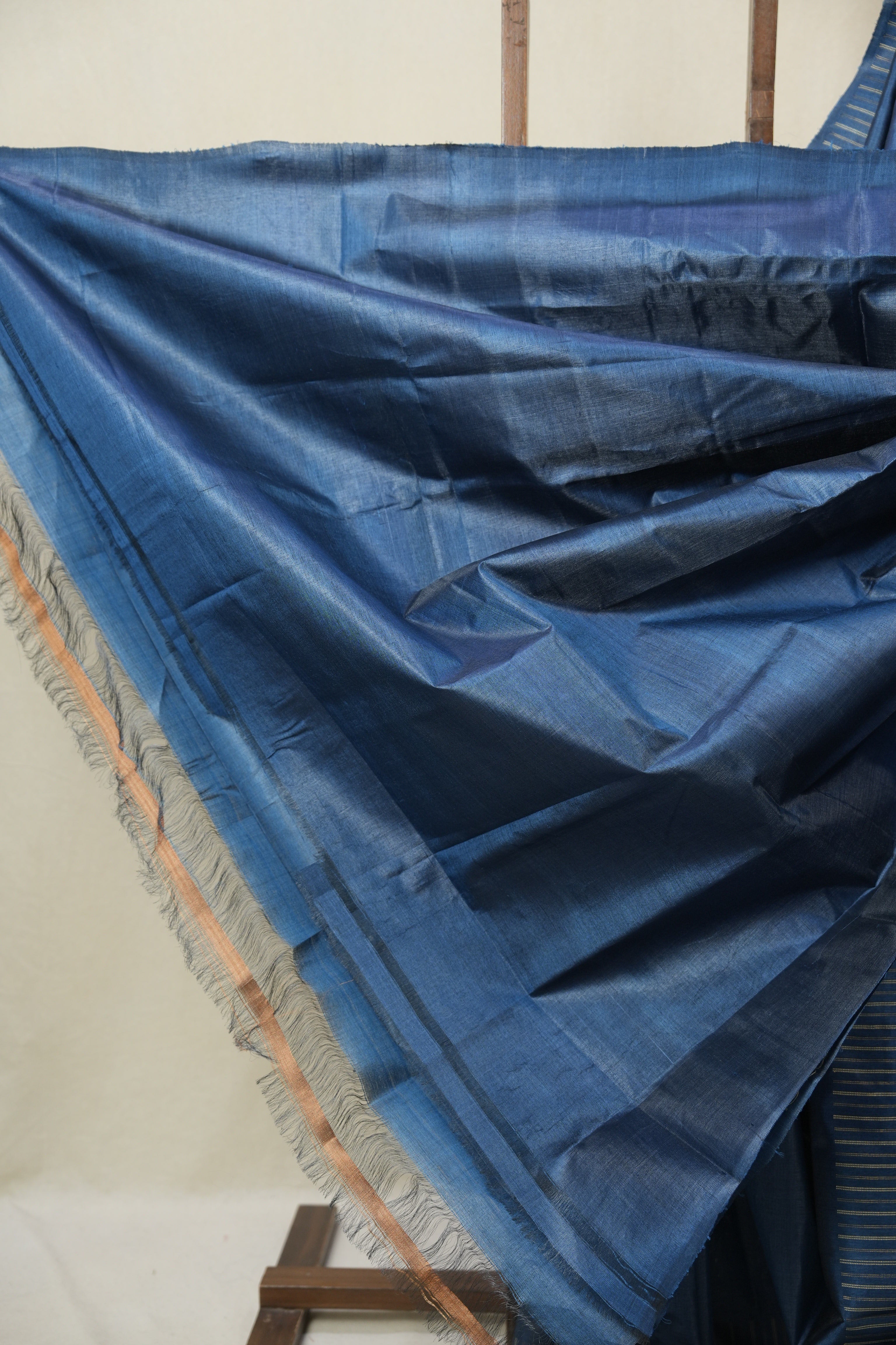 Blue Tussar Silk Saree - SRBTSS1866