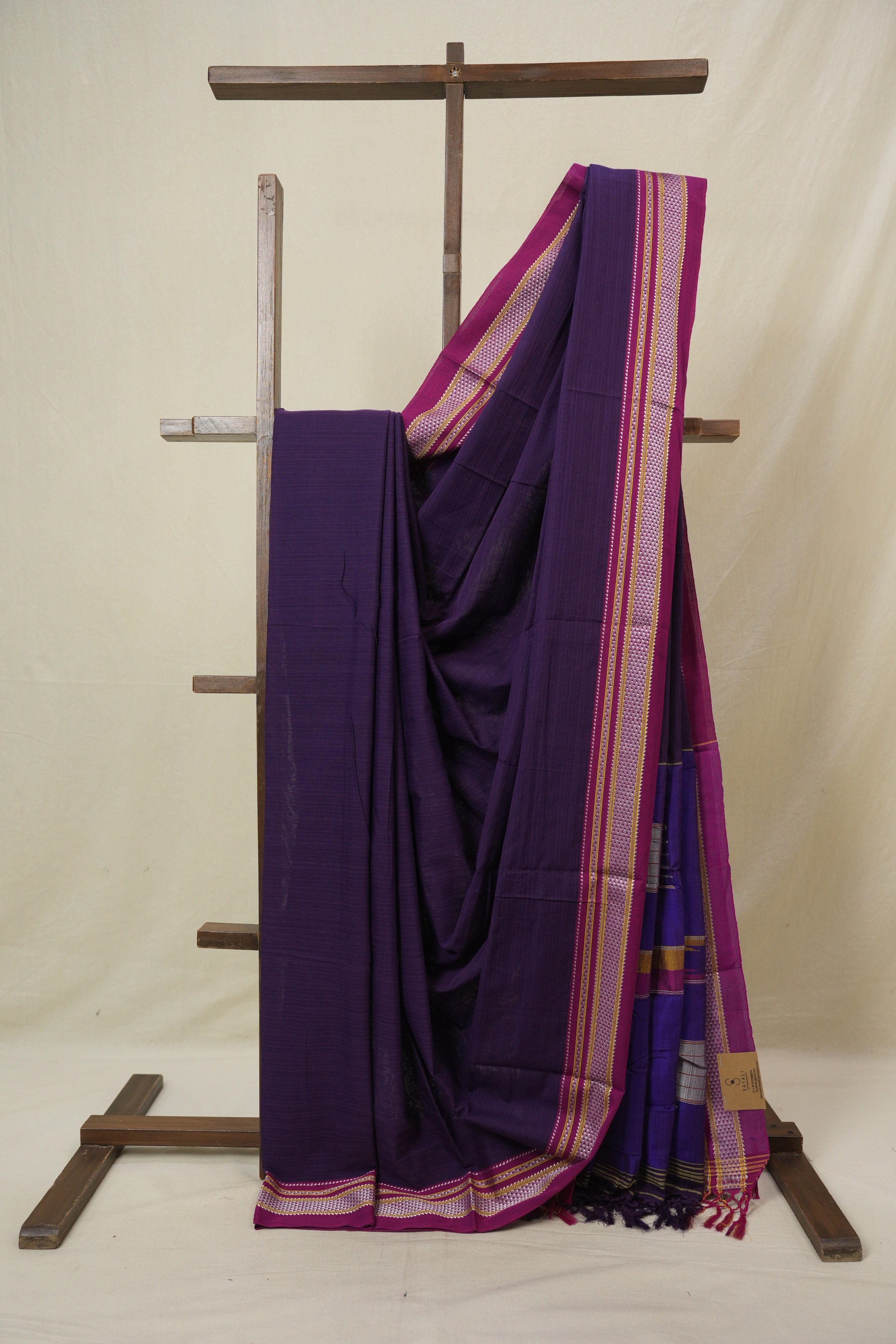 Purple Cotton IIkal Saree - SRPCIS891