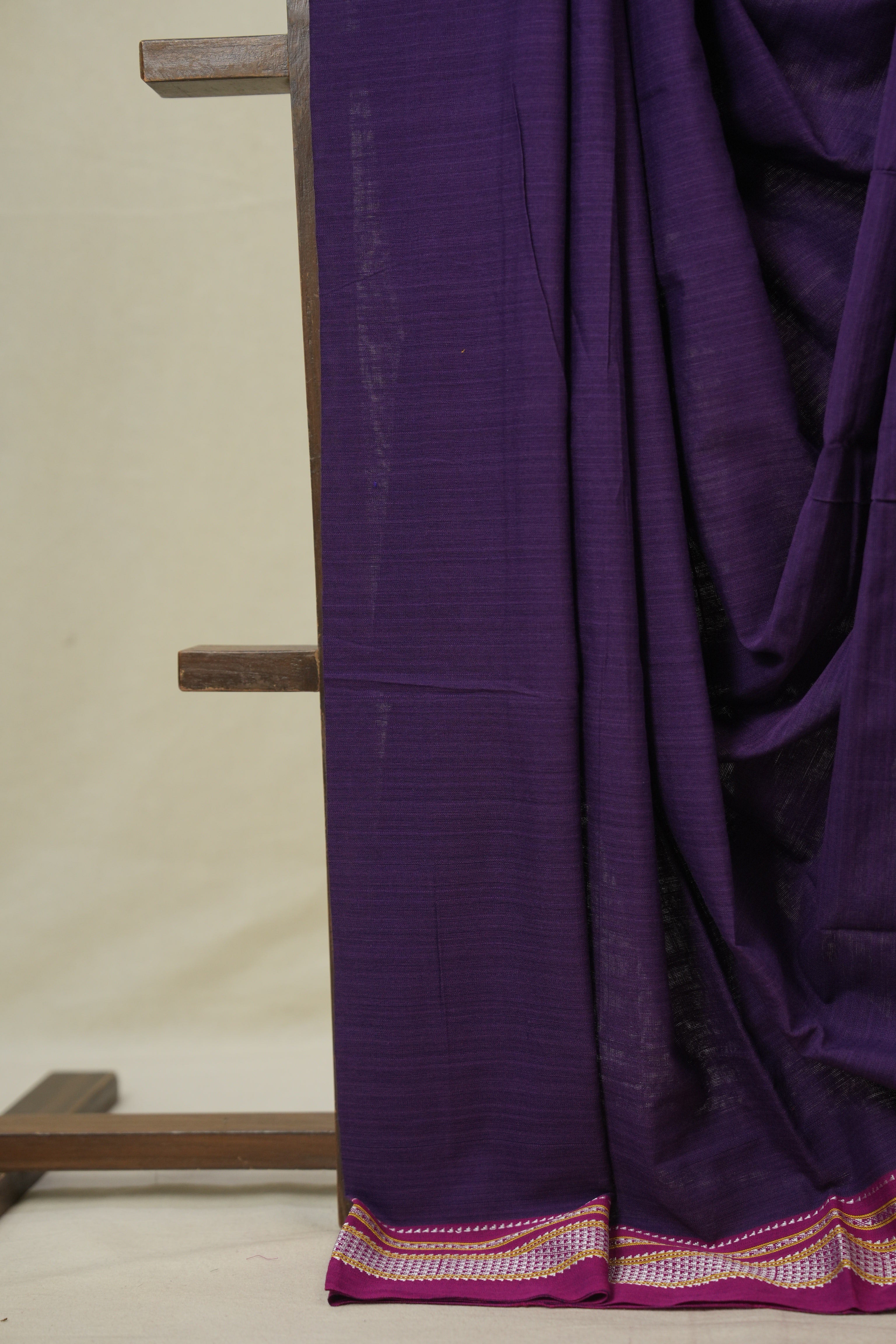 Purple Cotton IIkal Saree - SRPCIS891