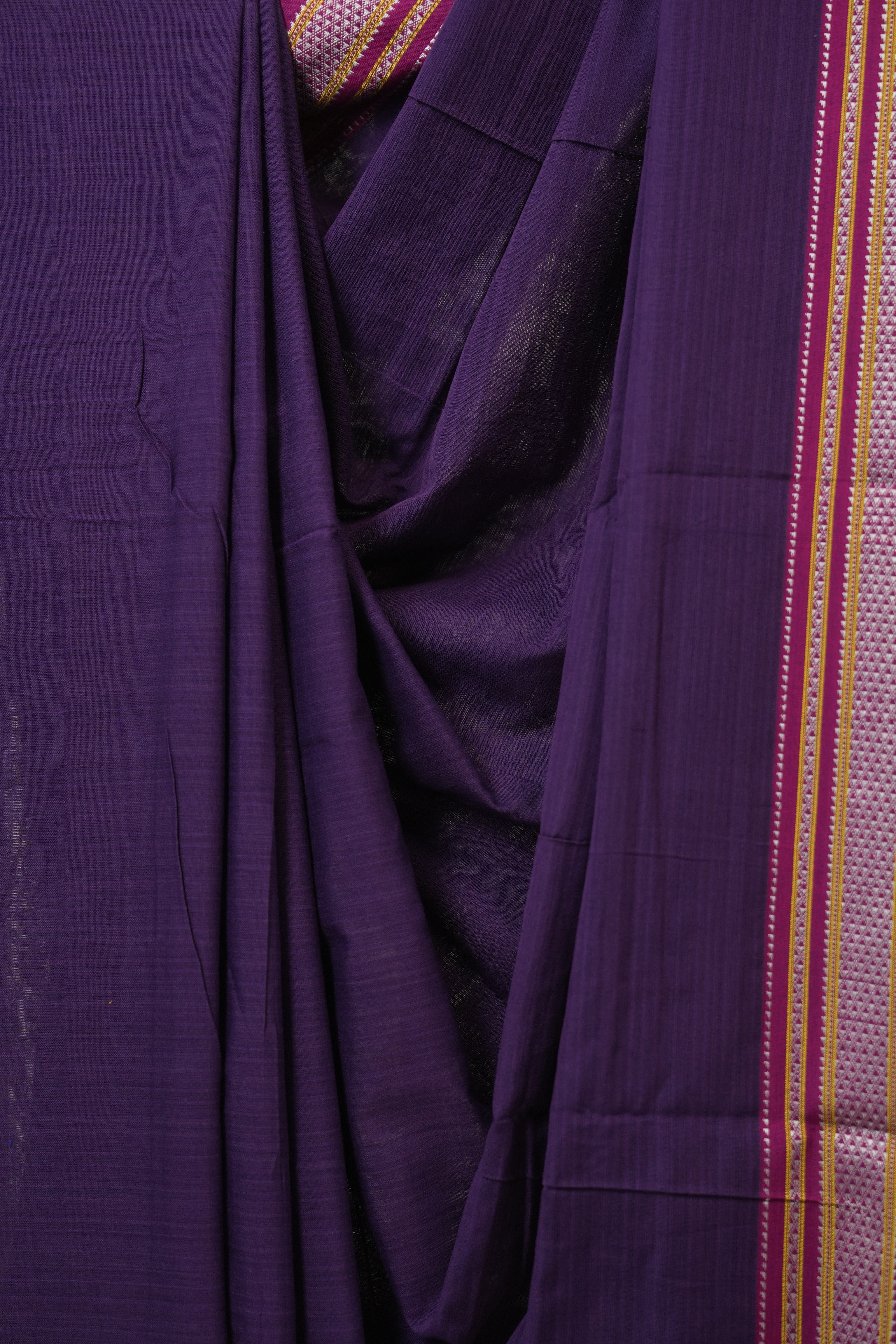 Purple Cotton IIkal Saree - SRPCIS891