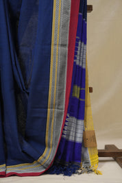 Navy Blue Pink Cotton IIkal Saree - SRNBCIS890