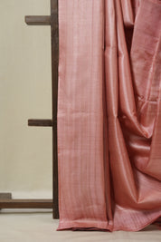 Peach Tussar Silk Saree - SRPTSS1835
