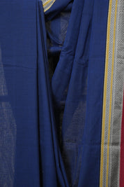 Navy Blue Pink Cotton IIkal Saree - SRNBCIS890