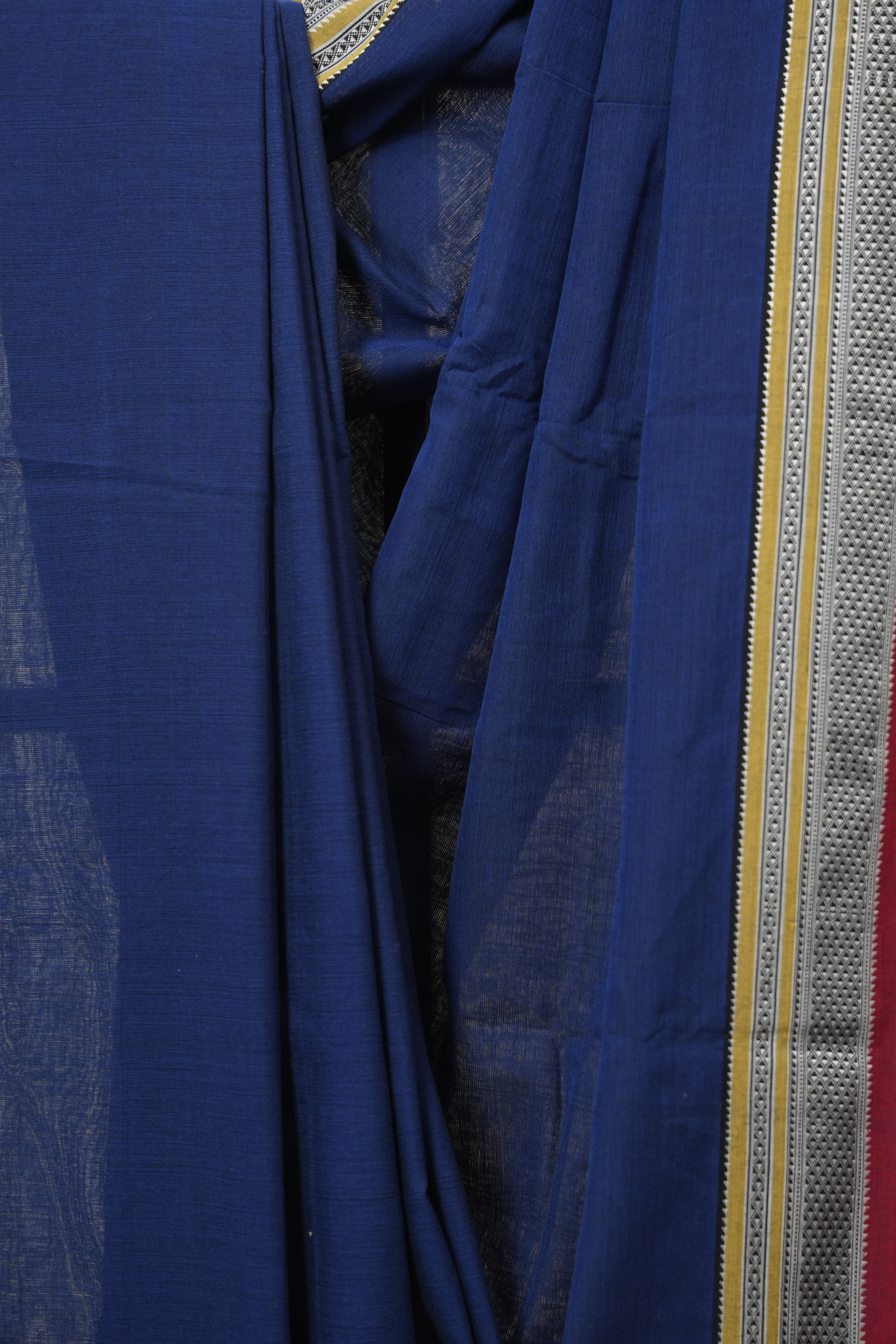 Navy Blue Pink Cotton IIkal Saree - SRNBCIS890