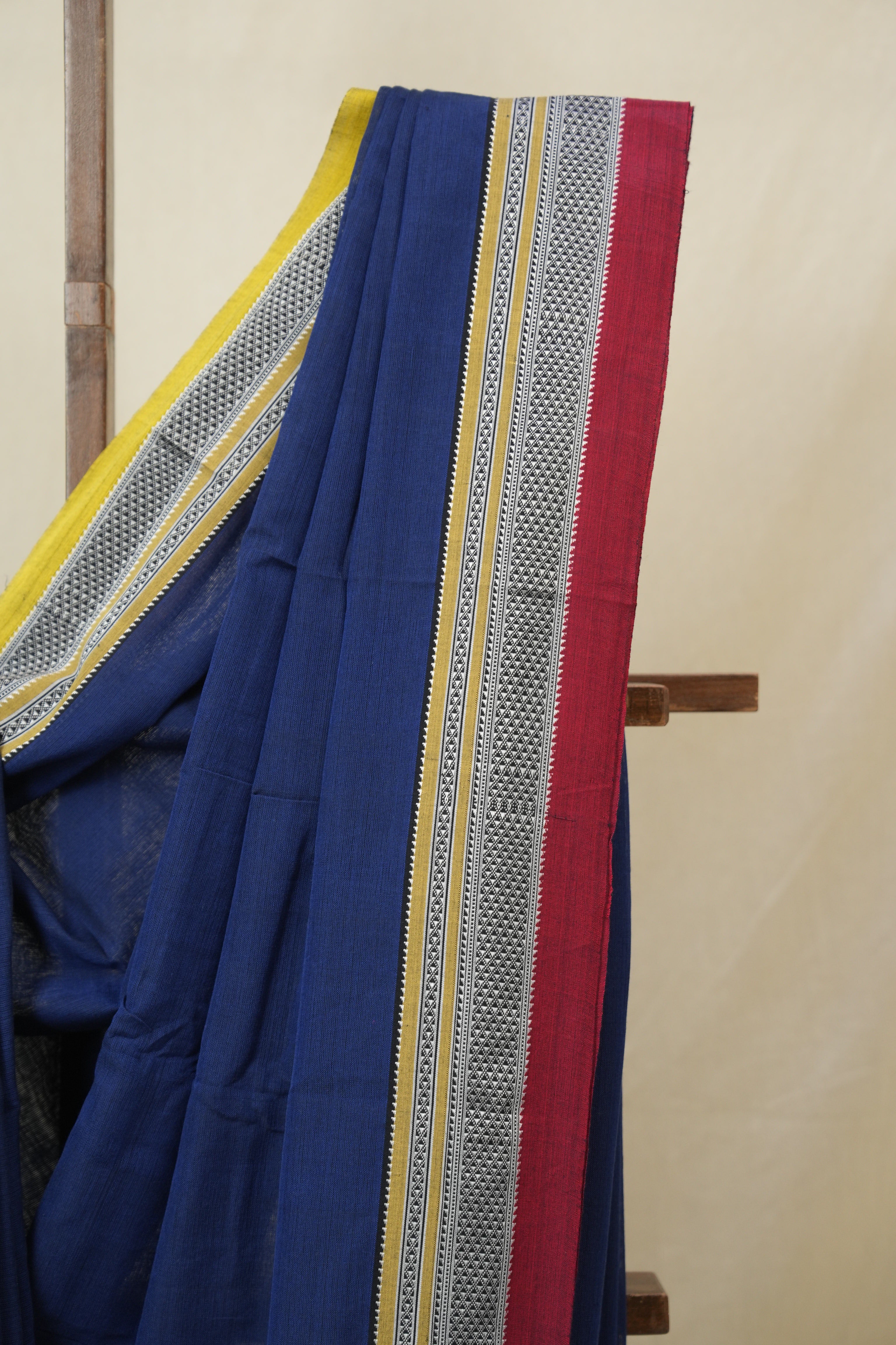 Navy Blue Pink Cotton IIkal Saree - SRNBCIS890