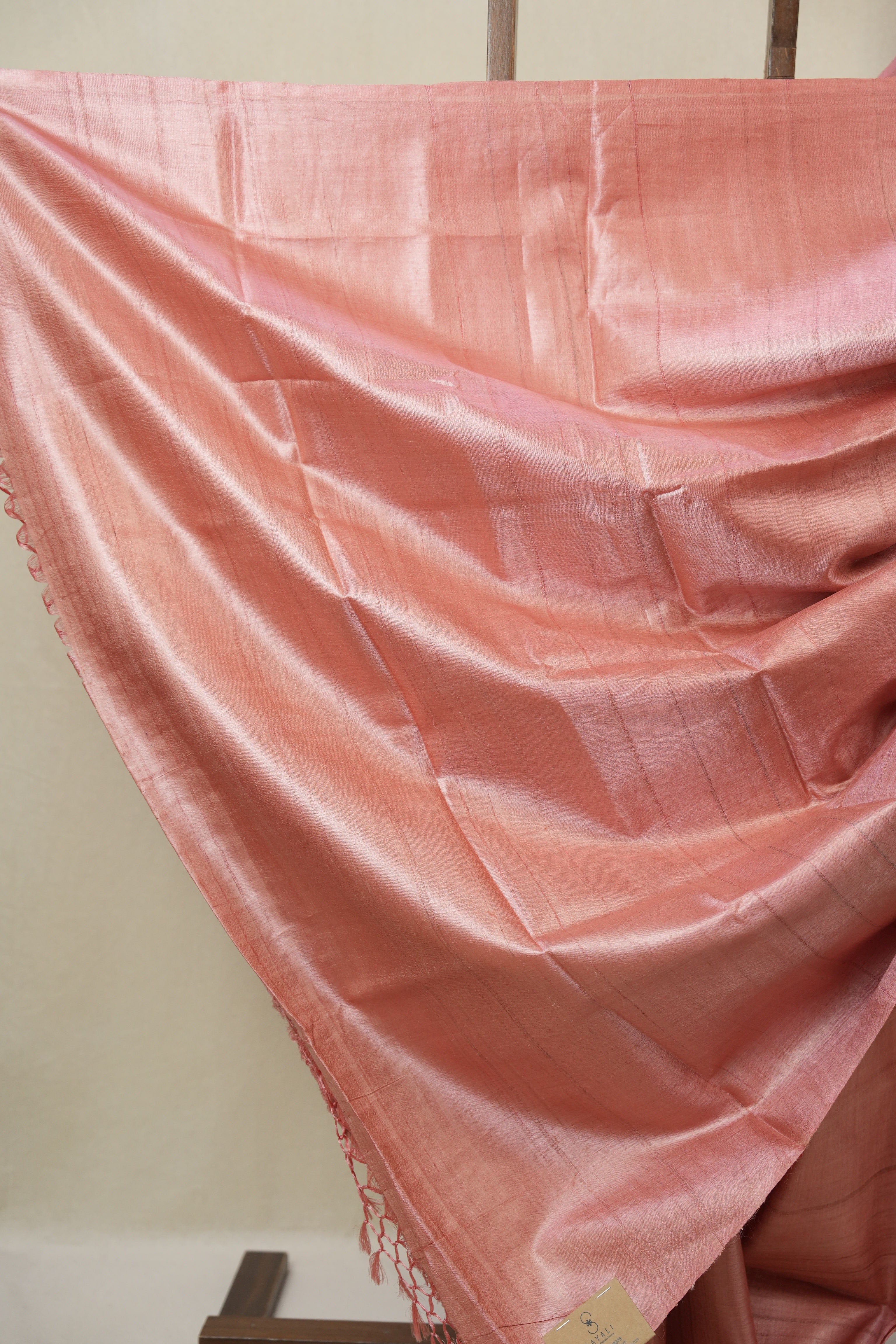 Peach Tussar Silk Saree - SRPTSS1835