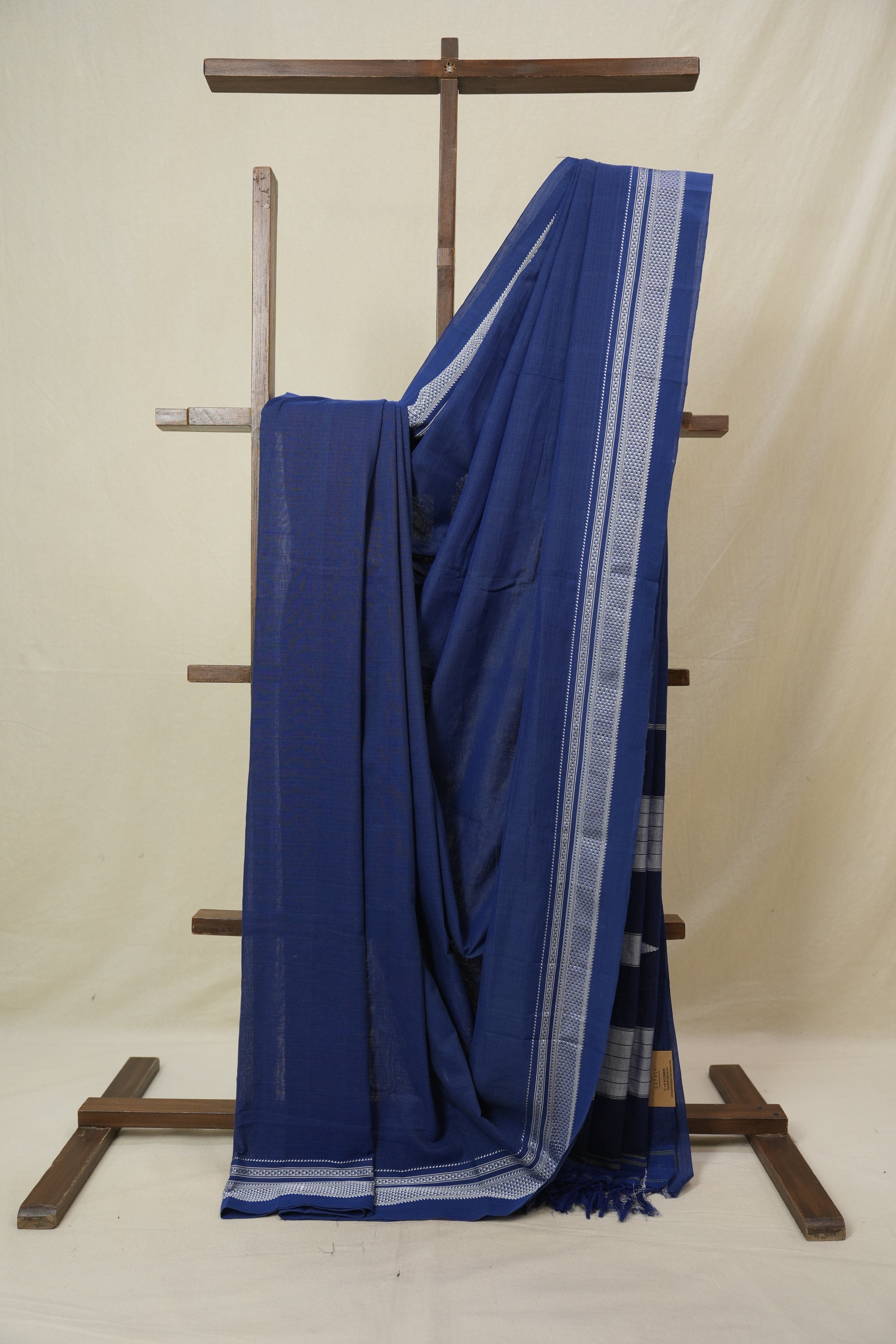 Navy Blue Pink Cotton Ilkal Saree - SRNBCIS889